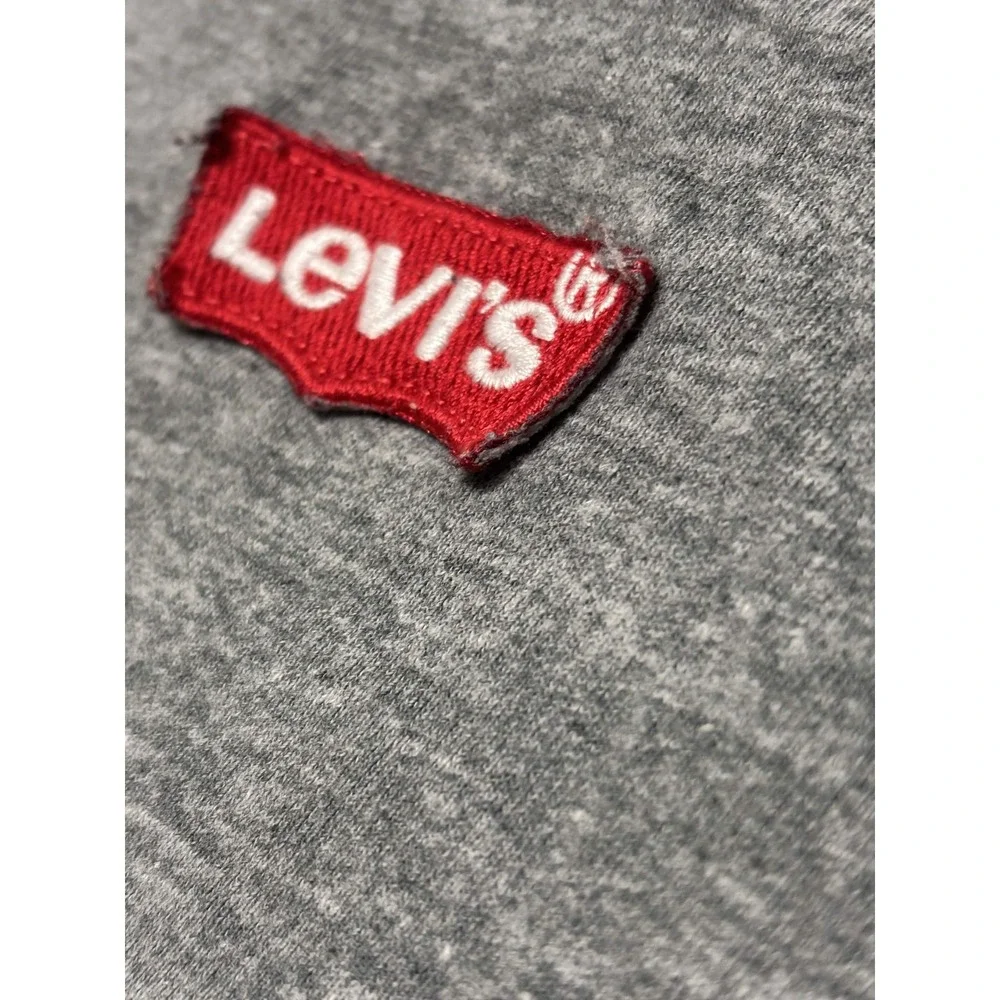 Levi's Mens Raglan T-shirt Size L Gray Black Long Sleeve Cotton Baseball Tee